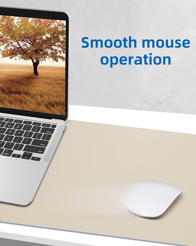 AFIING Leather Desk Pad Protector, Mouse Pad, Office Desk Mat, Non-Slip PU - Image 5