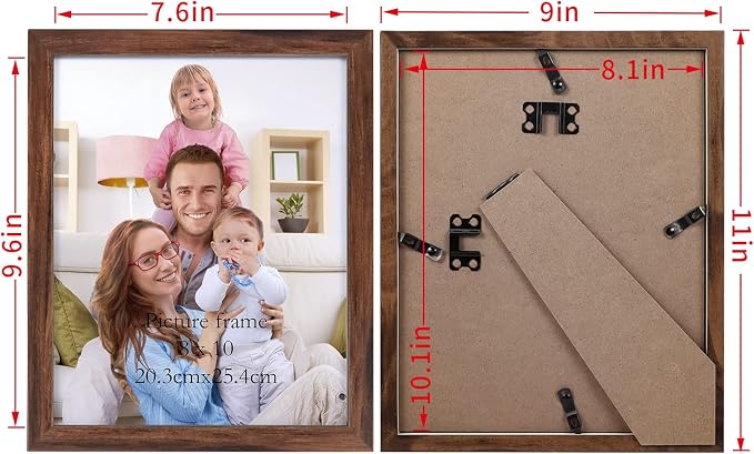 Giftgarden 8x10 Picture Frame Brown Set of 12 - Image 2