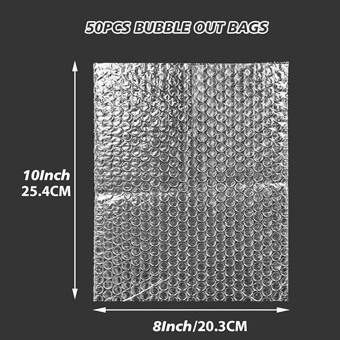 50Pcs Clear Bubble Out Bags, 8”x10” Bubble Pouches Bags - Image 2
