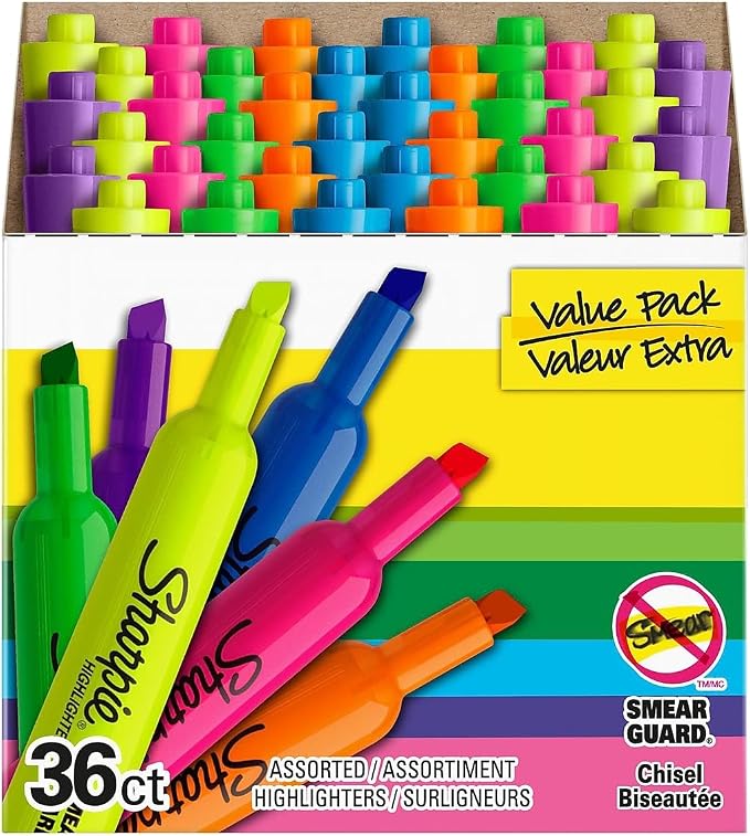 Sharpie Tank Highlighters, Fluorescent And Pastel Highlighters, Chisel Tip - Image 3