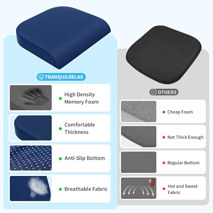 TranquilRelax 2XL Seat Cushion, Memory Foam Cushion - Image 5