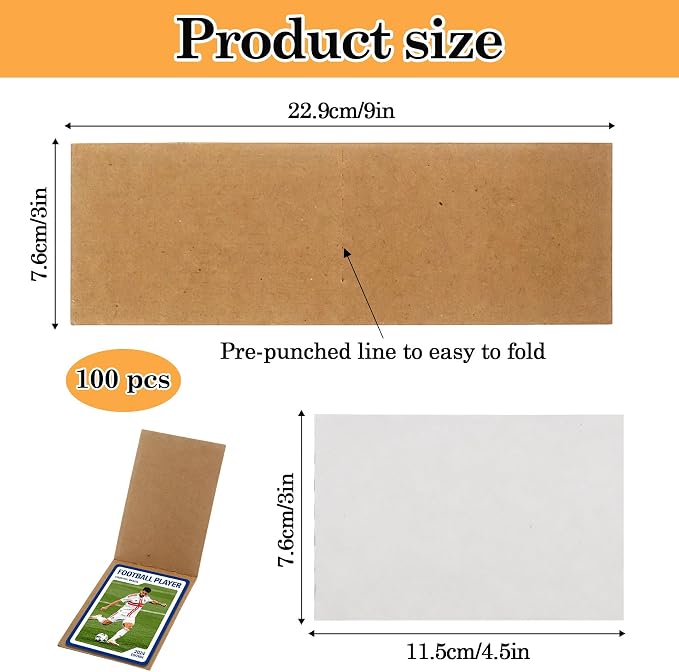 Klmnop 100 Pack 3" x 4.5" Cardboard Card Sleeves - Image 2