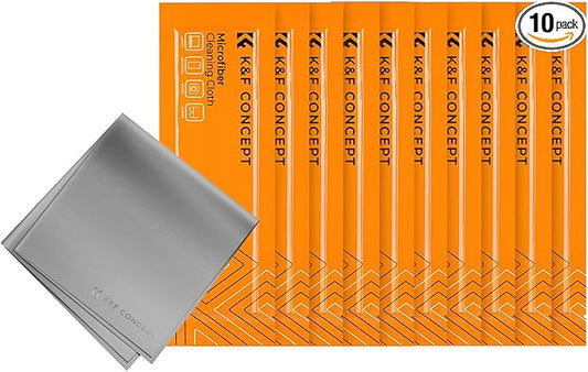 K&F Concept 10 Pack Microfiber Cleaning Cloths - Glasses Cloth for Cleaning Camera Lenses, Glasses, Screens, Cameras, Eyeglasses, LCD TV Screens, Tablets Washable-DeskLoop Office