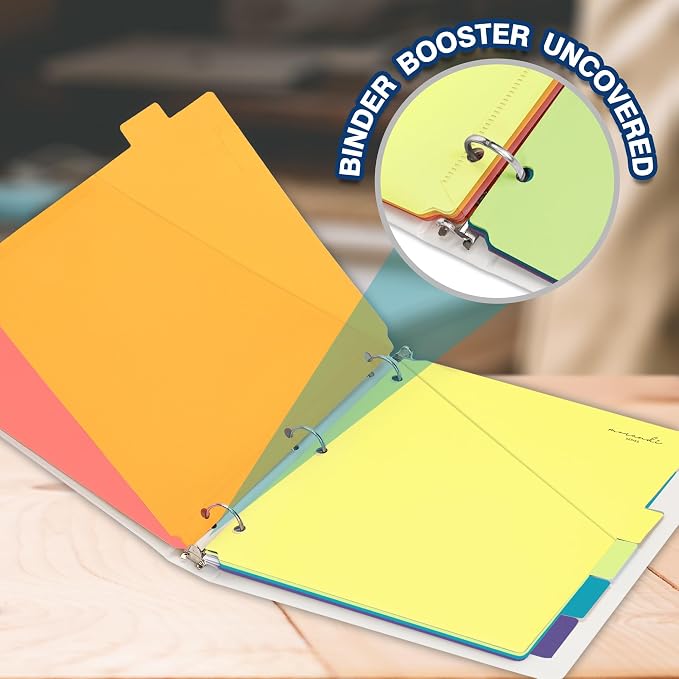 H4D 6-Tab Plastic Binder Dividers, 2 Pockets, Primary Colors, 4 Sets | Made of - Image 8