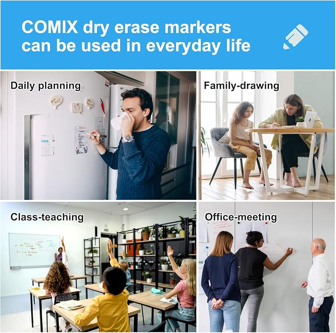 Comix Magnetic Dry Erase Markers, Fine Tip Whiteboard Markers - Image 7