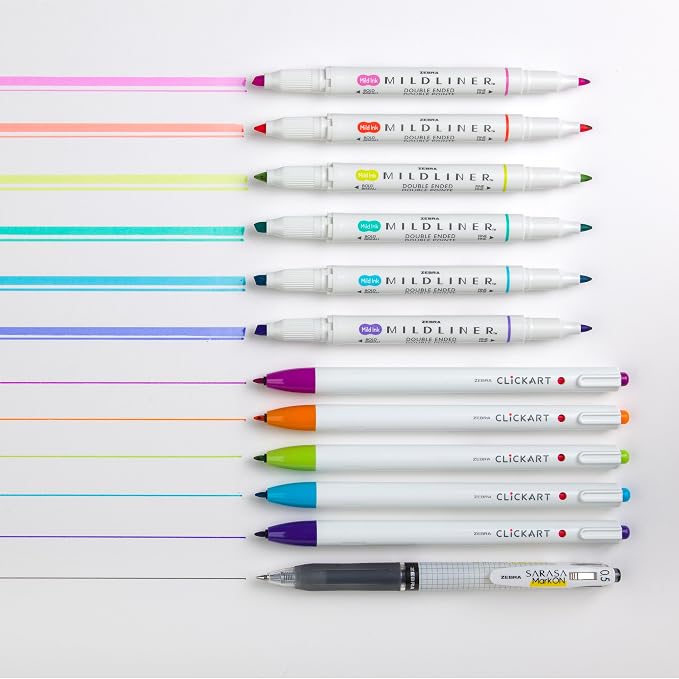 Zebra Pen Creative Notetaking Set 12-Pack, Includes 6 Highlighters, 5 CLiCKART - Image 3