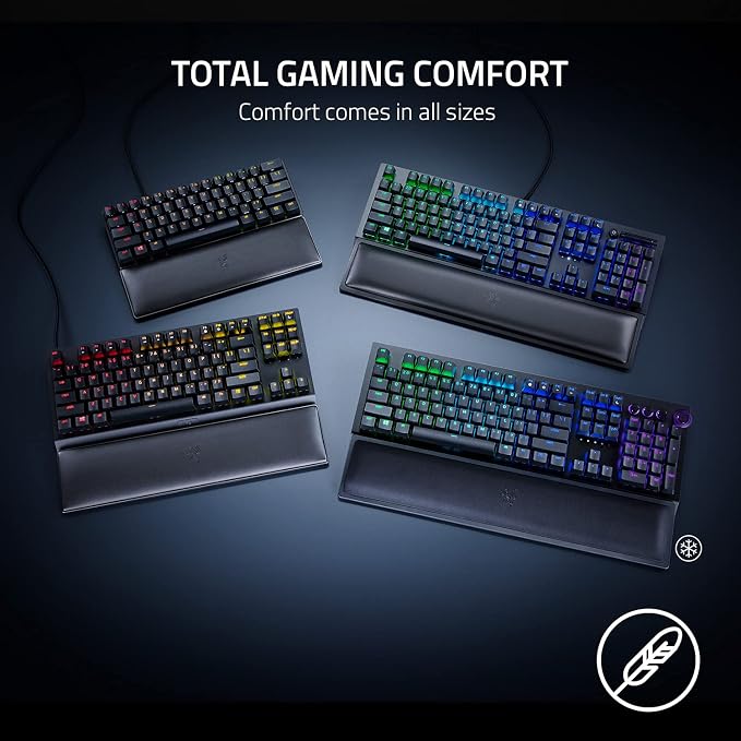Razer Ergonomic Wrist Rest for Mini Keyboards: Plush Leatherette Memory Foam - Image 5