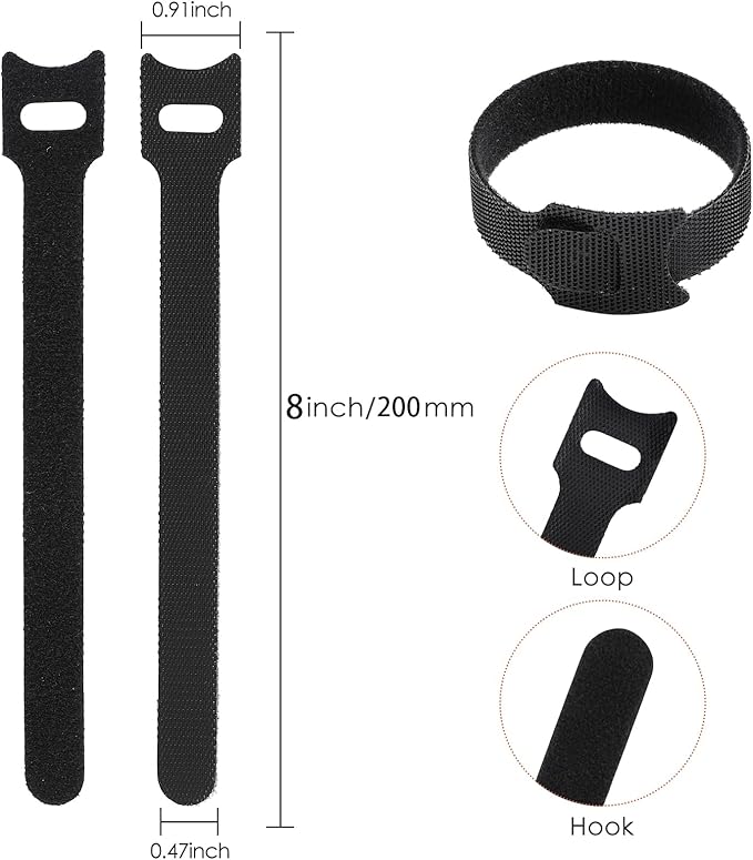 MVYC 150PCS 8 Inch Cable Ties Reusable Multi-Purpose Wire Ties Cord Organizer - Image 2