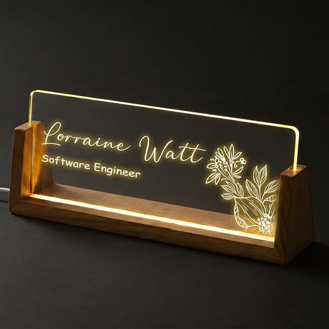 Custom Desk Name Plate, Light Up Acrylic Office Sign, Personalized Gift - Image 2