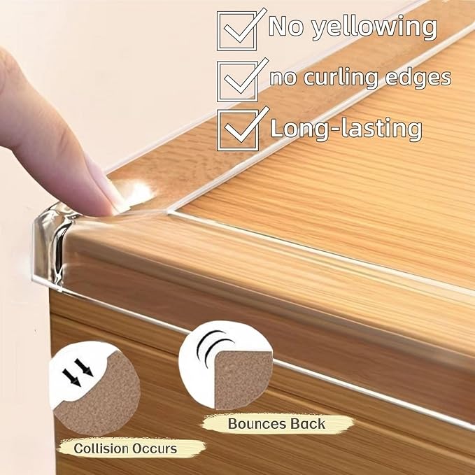 Clear Edge Protector, 1.18in Width x9.84ft Length Self-Adhesive Table Edge Guard - Image 4