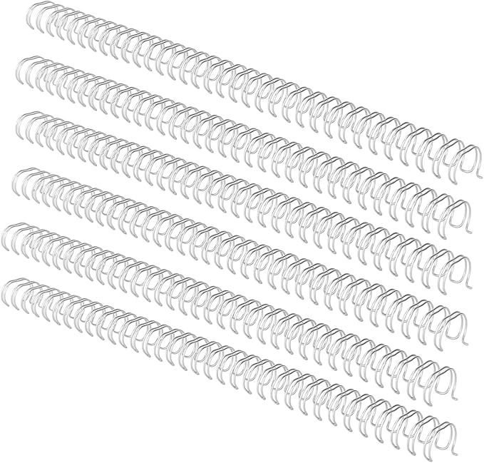 100 Pack Double Loop Wire Binding Spines, YolieraArt Wire Binding Spines, 7/16 Inch Binding Wire for Letter Size (80 Sheet Capacity, 100P, 3:1 Pitch, Silver)-DeskLoop Office