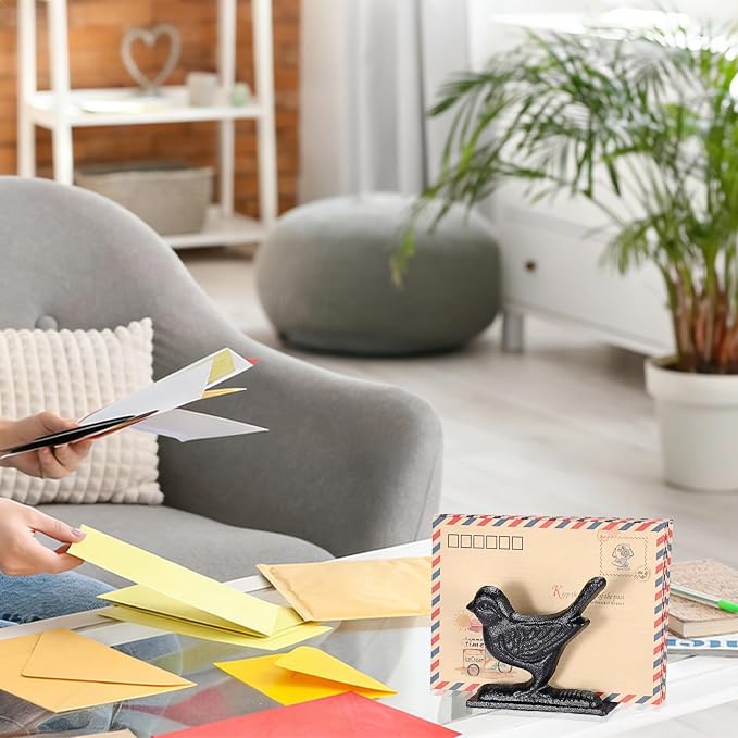 BTSKY Cast Iron Mail Organizer Countertop, Heavy Duty Desk Mail Holder - Image 7