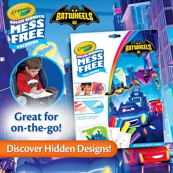 Crayola Batwheels Color Wonder Activity Set, Batman Mess Free Coloring Pages - Image 5