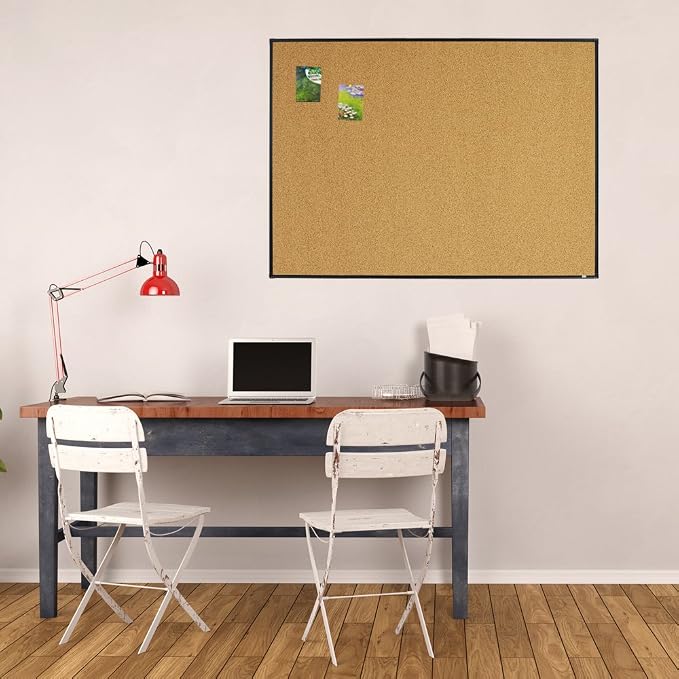 Lockways Large 48" x 36" Cork Board Bulletin Board, 4 x 3 Wall-Mounted Double - Image 6