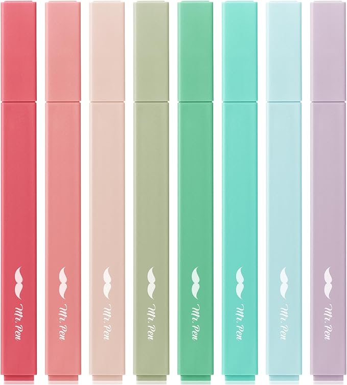 Mr. Pen- Aesthetic Highlighters No Bleed, 8 Pack, Cute Highlighters Assorted by MrPen