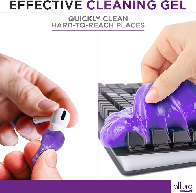 Laptop Computer Keyboard Cleaner - Screen Cleaning Kit All-in-One with Gel & Spray Solution for MacBook and Other Computers-DeskLoop Office