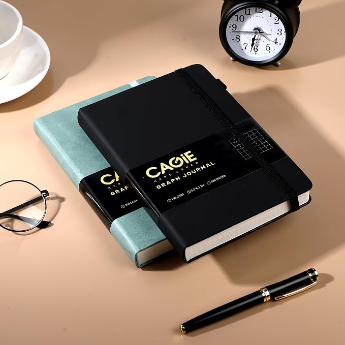 CAGIE Graph Notebook 320 Pages 100 GSM Paper Graphing Grid Journal A5 Hardcover - Image 2