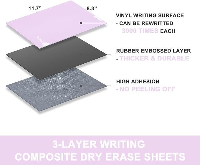 Dry Erase Board Sticker- Whiteboard Stickers-8.3''x11.7'' Removable Dry Erase - Image 3