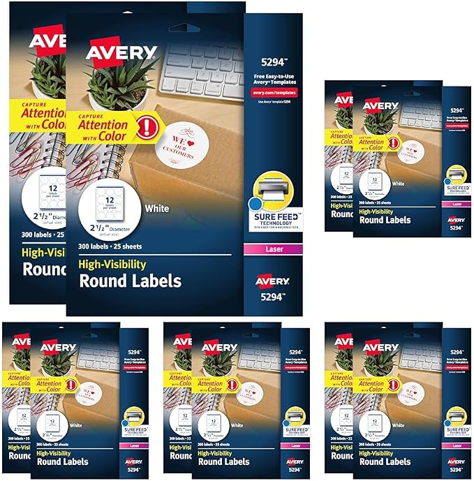 Avery High Visibility Printable Round Labels by Avery