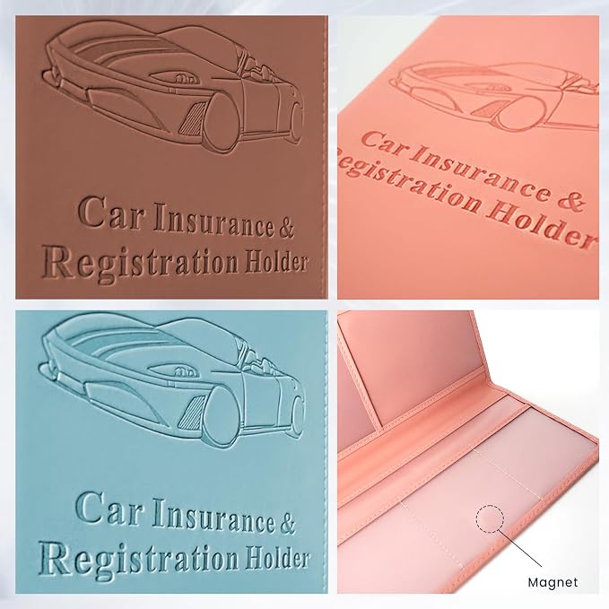 TILDOSAC Car Registration & Insurance Card Holder Leather Auto Glove Box - Image 4