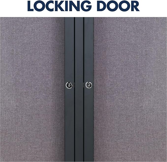 Quartet Enclosed Radius Fabric Bulletin Board, 6' x 4', 3 Door, Graphite Frame (2367L)-DeskLoop Office