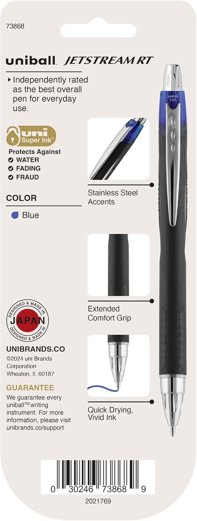 uniball Jetstream RT Retractable Ballpoint Pen, Medium Point, 3 Pack - Image 2