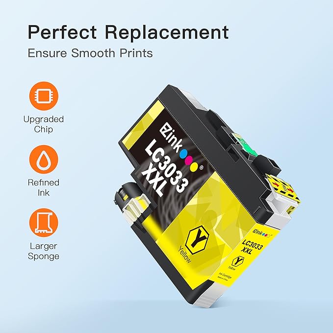 E-Z Ink LC3033XXL Replacement for Brother LC3033 XXL LC3035 Ink Cartridges Super High Yield to Use with Brother MFC-J995DW MFC-J805DW MFC-J815DW MFC-J995DW XL MFC-J805DW XL Printer (4 Pack)-DeskLoop Office