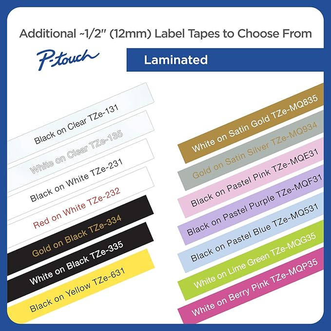 Brother Genuine P-touch TZE-FX231 Tape, 1/2" (0.47") Wide Flexible-ID Laminated Tape, Black on White, Best Suited for Wire Wrapping and Frlagging, Water-Resistant, 0.47" x 26.2' (12mm x 8M), TZEFX231