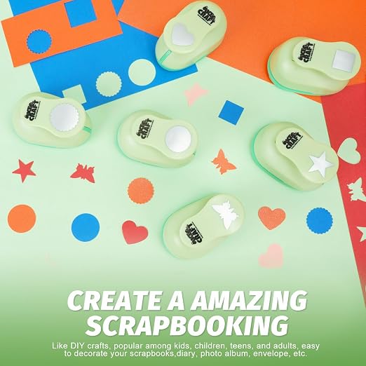 UCEC 6 PCS Craft Hole Punch 1 Inch Paper Puncher, Hole Punch Shapes Crafting - Image 2