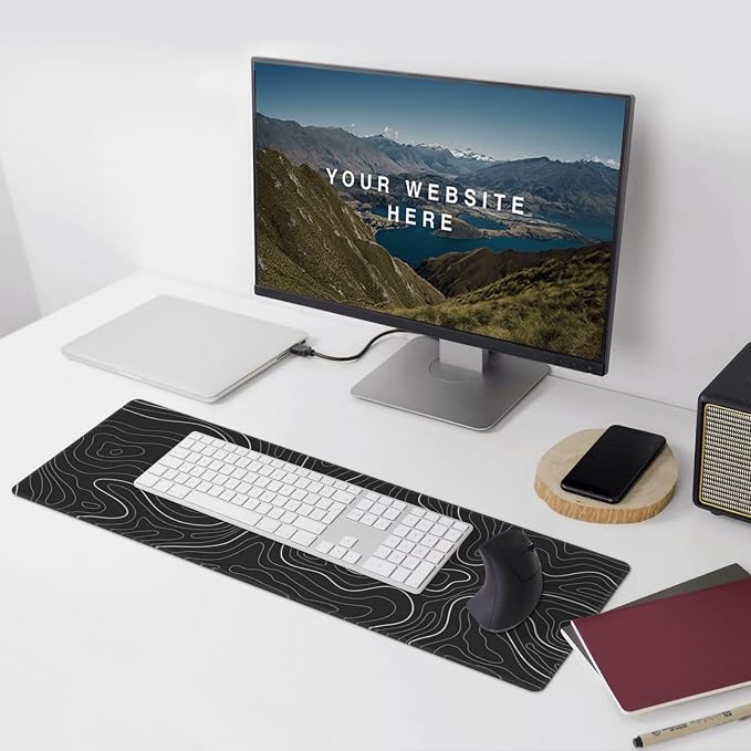 Topographic Contour Extended Big Mouse Pad Large, Gaming Mouse Pad Desk Pad - Image 9