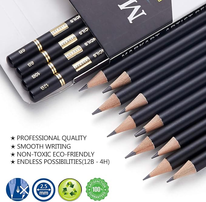 MARKART Professional Drawing Sketching Pencil Set - Image 3