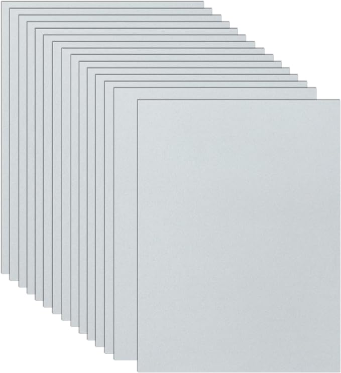Guakicae 32 Sheets Grey Cardstock 8.5 x 11 Printer Paper, 80lb Thick Silver by Guakicae