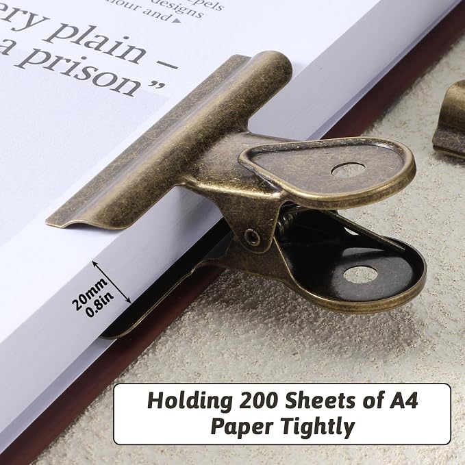 4PCS Bulldog Clips Brass Bulldog Clips Multi-Purpose Binder Food Bag Clamps Big - Image 6