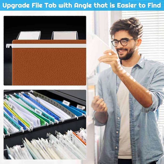 File Folder Tabs, Paxcoo 50 Sets Hanging File Folder Labels Tabs and Inserts - Image 5