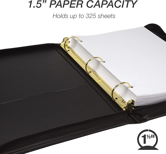 Samsill Classic Collection Leather Binder, Executive Presentation Portfolio - Image 3