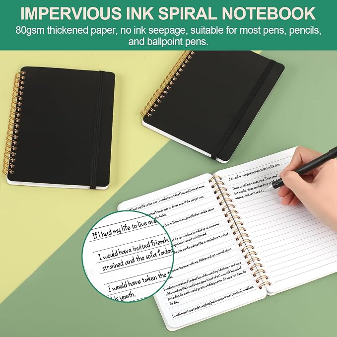 Utron 3 PCS Small Spiral Notebook 5x7, Notebooks - Image 4