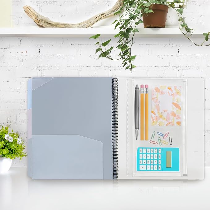 H4D 24 Pocket Morandi Color Spiral Multi Pocket Folder Poly Project Organizer - Image 6