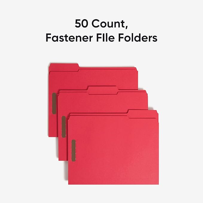 Smead Fastener File Folders, Reinforced 1/3-Cut Tabs, 2 Fasteners, Letter Size - Image 4