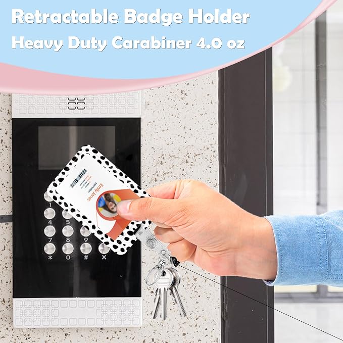 ID Badge Holder with Lanyard, Retractable ID Badge Card Holders Detachable Neck - Image 3