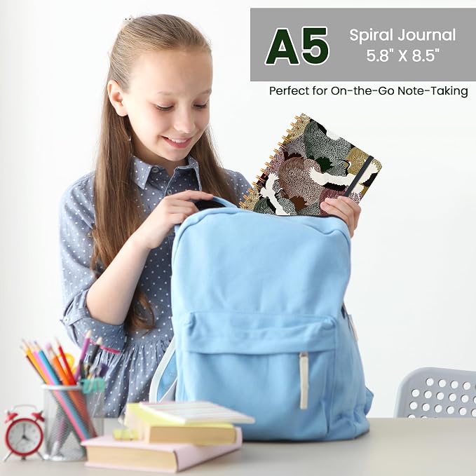 CICPAP Lined Spiral Journal Notebook, A5 College Ruled Notebook - Image 6