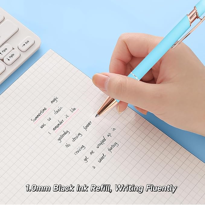 YOXMJDB Fancy Pens for Women, 1.0mm Medium Point Black Ink Smooth Writing Pen - Image 4