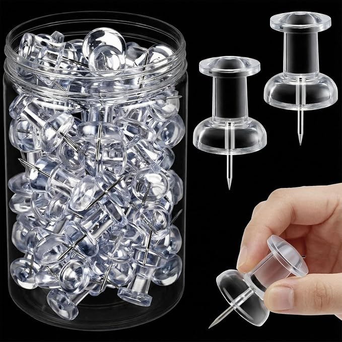 Outus 60 Pcs Giant Push Pins Jumbo Tacks 1/1.8inch Plastic Head - Image 7