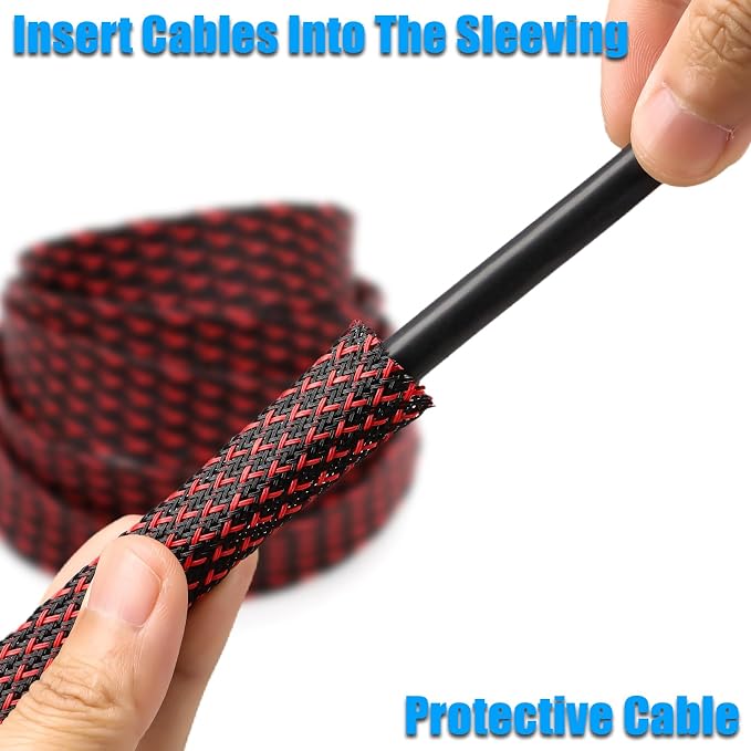 25ft PET Expandable Braided Cable Sleeve 1/4inch Pet Braided Cable Sleeve - Image 4