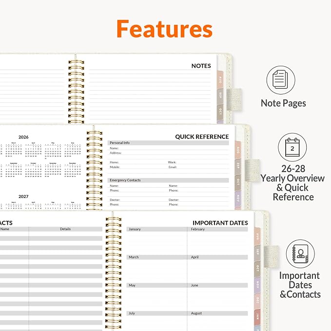 SUNEE 2026-2027 Weekly & Monthly Planner 9"x11.2" - Image 5
