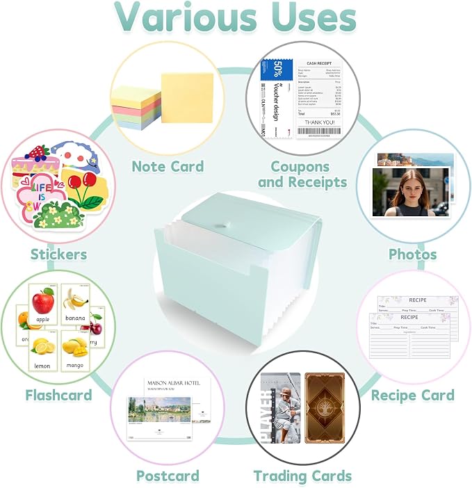 DHATMYC 4x6 Index Card Organizer Holder File Box 3x5 Inch Note Flash Card - Image 6
