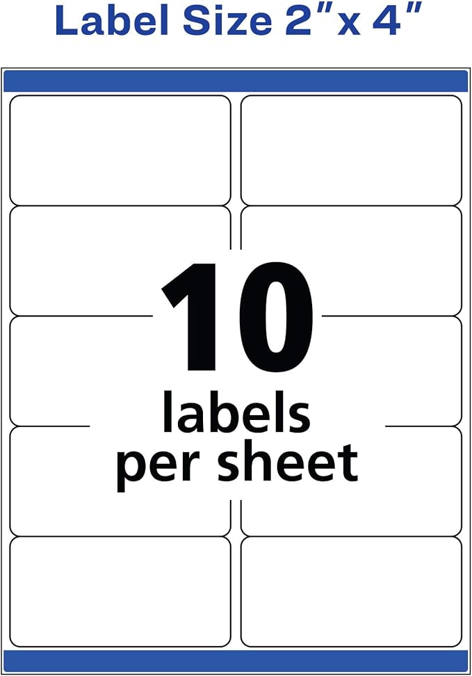 Avery Shipping Labels, 250 Labels | Sure Feed Technology | Pack of 2 | Model - Image 5