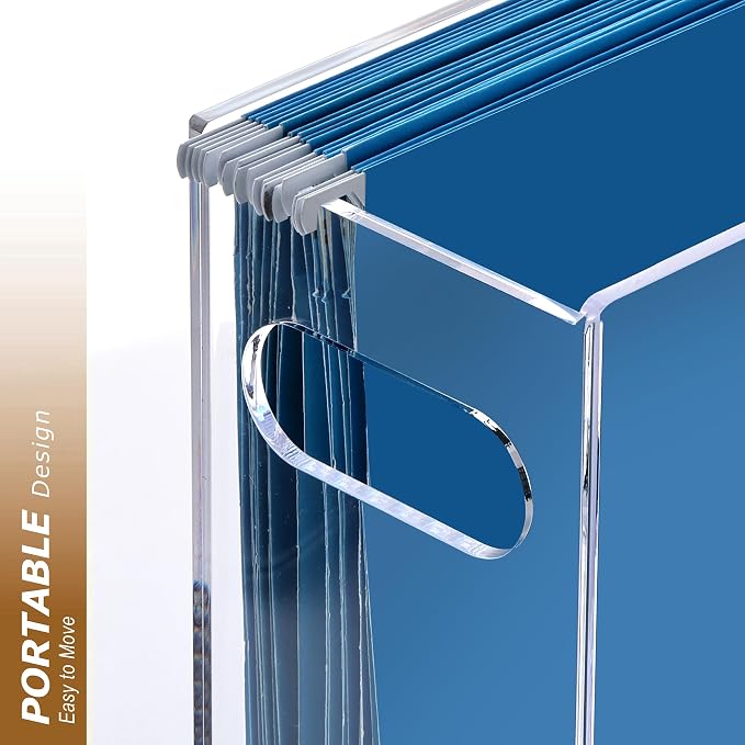 Hanging File Folder Organizer, Acrylic File Organizer Box - Image 8