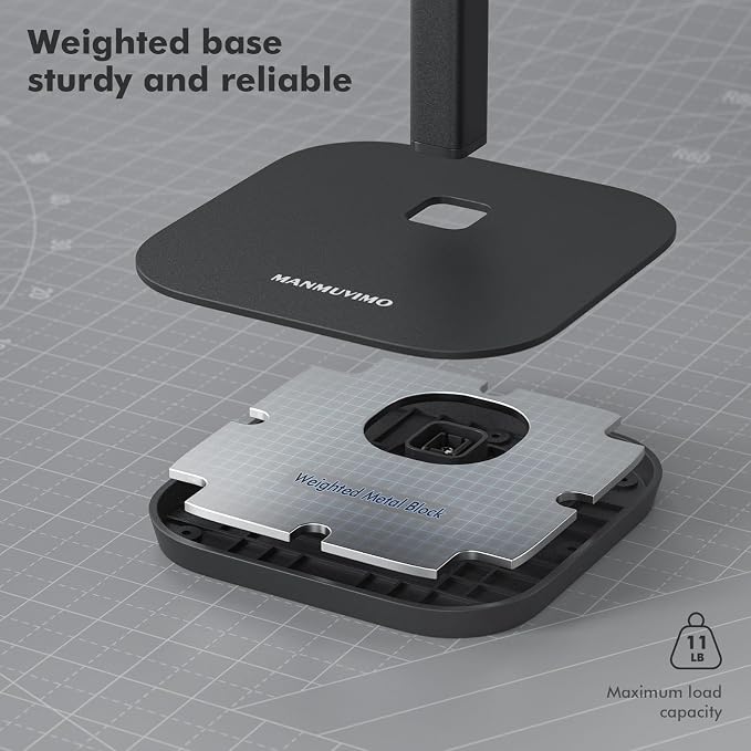 Headphone Stand, Desktop Headset Holder Heavy Base Desk Earphone Stand Aluminum - Image 4