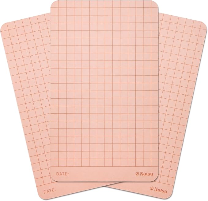 Notsu Graph Grid Colored Note Cards 3x5 inch, 40 ct | Graphing Vertical Color by Notsu