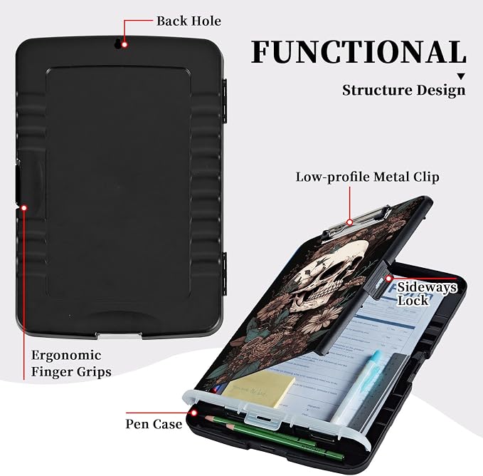 Clipboard with Storage, Heavy Duty Plastic Nursing Clipboard Foldable, High - Image 5